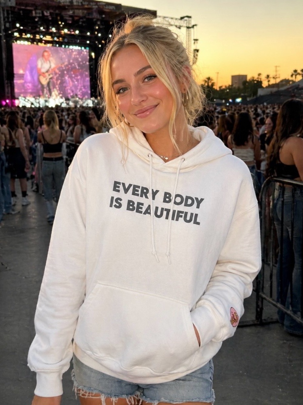 Sienna Mae Gomez "Every Body Is Beautiful" Merch Hoodie Influencer TikTok -NWOT